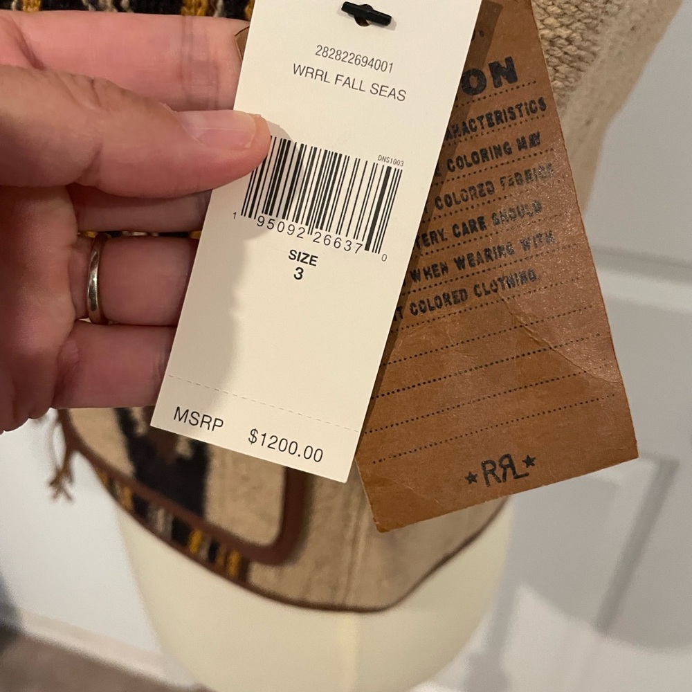 RRL Ralph Lauren Woven Vest with Bird Design - Picture 8 of 13